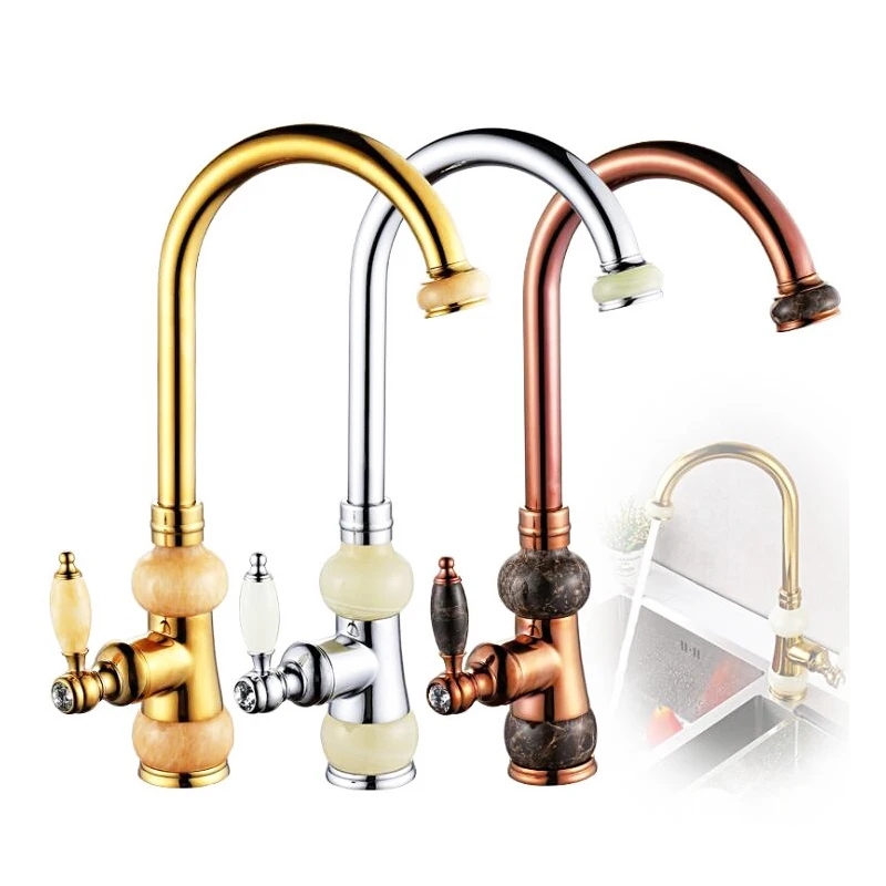 

7 Colors Brass Material Deck Mounted Cold & Hot Water of Kitchen Sink Faucet