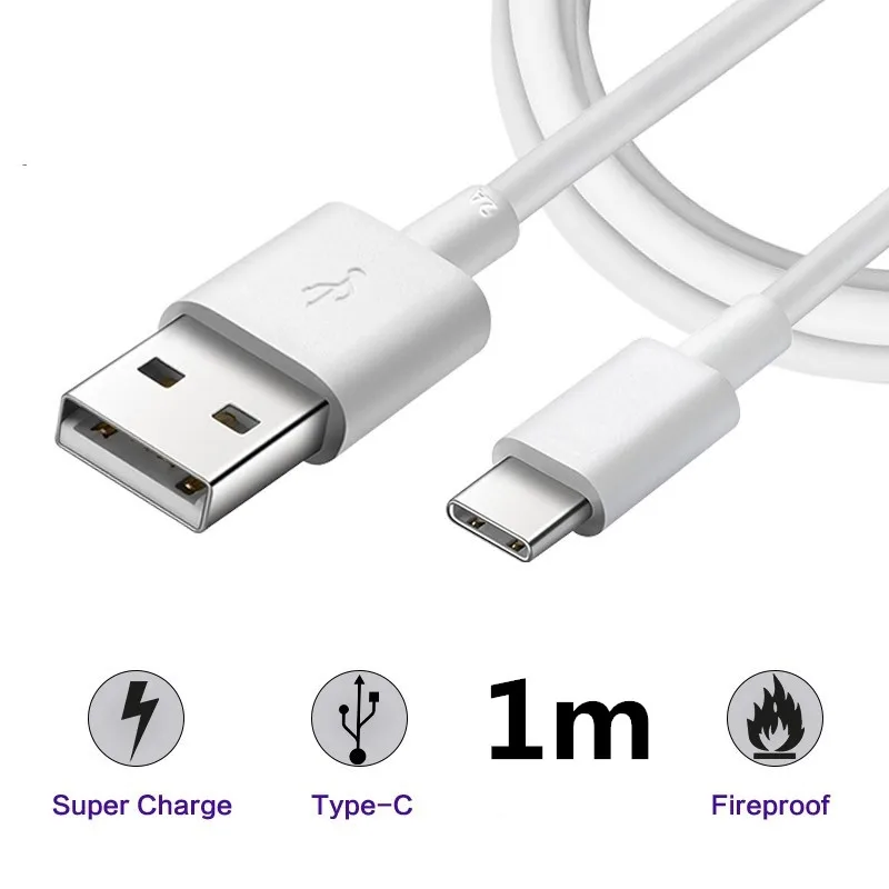 

10Pcs/lot Original Usb 3.1 Type C Cable 1m Fast Charging Charger Type-C Usb-C Flat Wire For Lg V20 for Huawei Mate 9 Magic