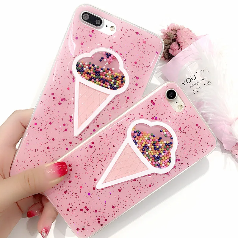 

Phone Case For iPhoneX XR XSMAX3D stereo Ice Cream Pattern Shockproof TPU Soft Shell Phone Case For iPhone7 8 Case