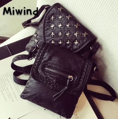 

2018Vintage Small bags Women Soft PU Leather Mini rivet Handbag Designer Crossbody Handbags Ladies Hand Bags Cheap Female Clutch