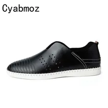 Cyabmoz Кожи Ручной Работы Мужчины Мокасины Воля Бренд Скольжения На Лето Лодка Обувь Новая Мода вырезы Повседневная Обувь квартиры Мокасины