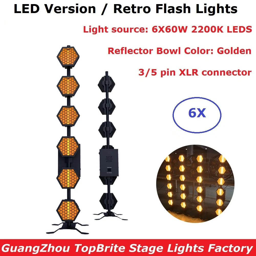 

6 Unit LED Stage Wash Effect Lights High Quality 6X60W LED Retro Flash Lights DMX Transport Lights Dj Disco Lamp Party Backlight