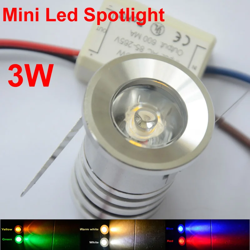

Mini Spot Led Light 3W dimmable 110V 220V Red Blue Green Yellow Led Downlights Jewelry Cabinet Lamp Bookcase Led Ceiling