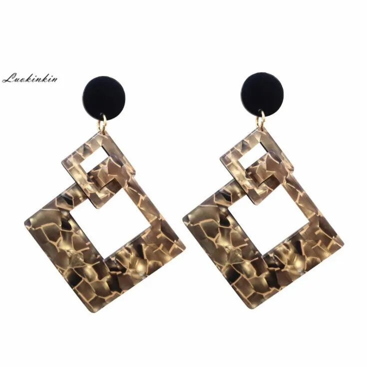 

exaggerated rhombic acrylic statement earrings women korean personality retro fashion long earrings 2019 fashion jewelry