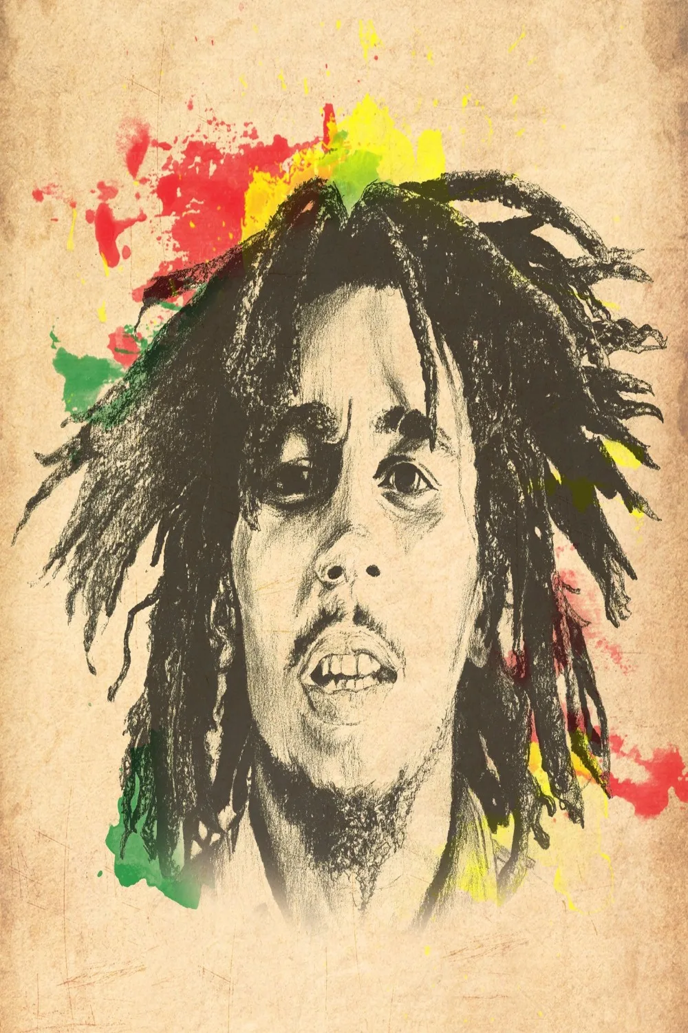 Canvas Poster Silk Fabric 1876_bob_marley Custom HD Home Decor Retro