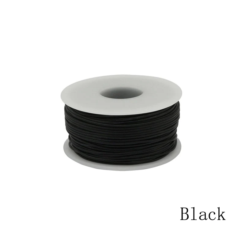 50 meters silicone wire 30AWG wire diameter 0.8mm stranded wire tinned copper wire and cable 10 colors optional DIY - Color: black