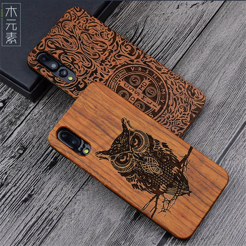 Уникальный чехол для Huawei P20 Pro P20pro жесткий защитный из дерева и бамбука Lite