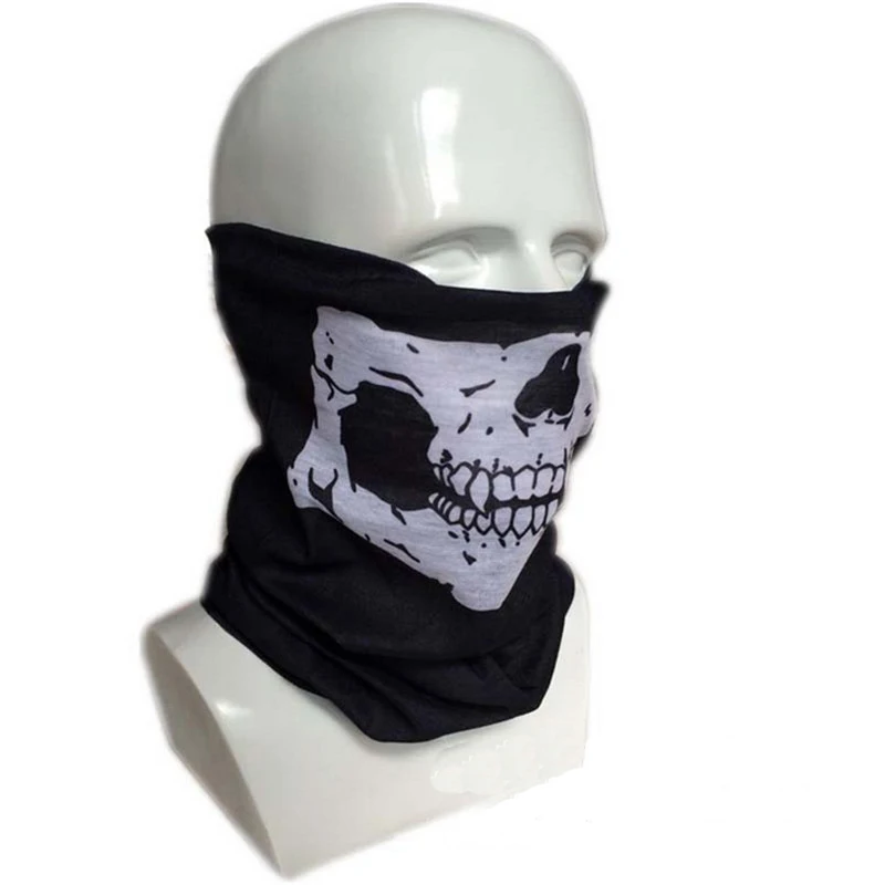 mens infinity scarf Unisex Ghost Skull Half Face Scarf Motorcycle Headwear Scary Party Halloween Collar Ride Neckerchief Neck Tube Bandana male scarf