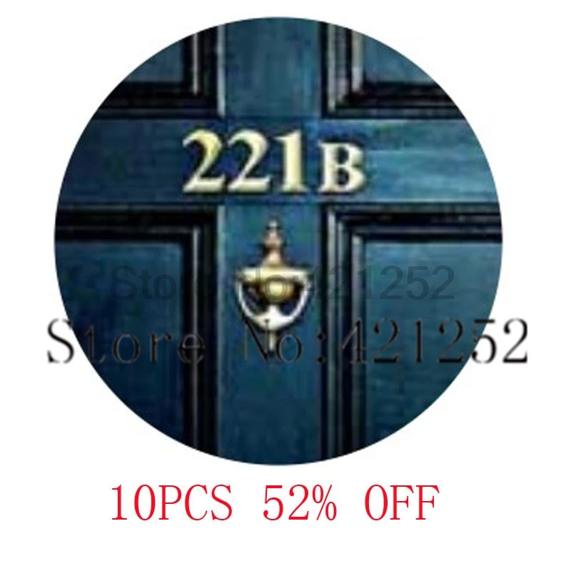 SHERLOCK отличного качества &quot221B дверь&quot силуэт Шерлок Холмс Стекло ожерелье с фото