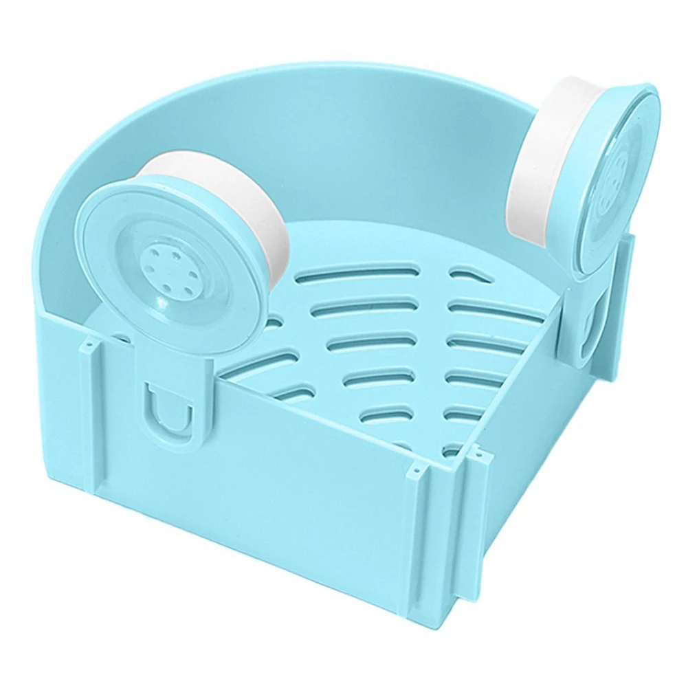 

KSOL 5pcs Magic Bathroom Corner Storage Rack Organizer Shower Shelf with Suction Cup (Blue)