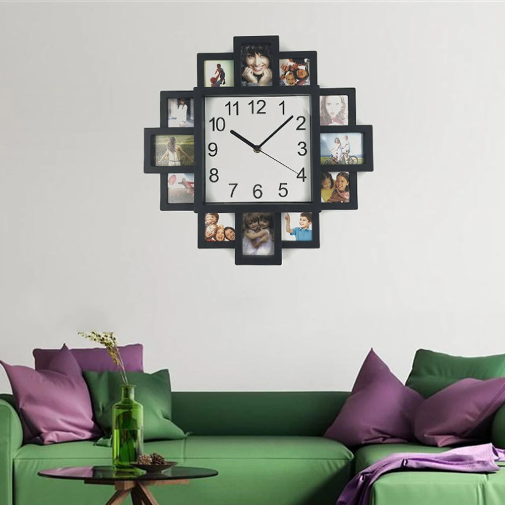 1 шт. 16 дюймов часы пластиковая подвесная декоративная рамка для картины бесшумные часы для гостиной спальни дома(без батареи