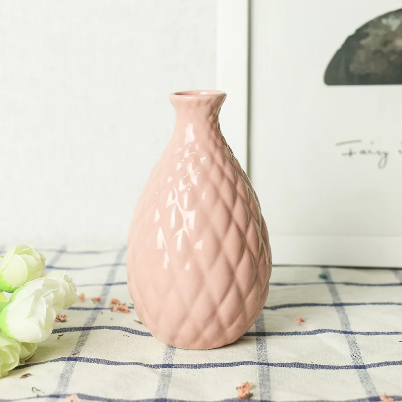 Керамическая ваза цветочный горшок в форме ананаса настольная креативная фарфоровая тонкая Свадебная украшение дома аксессуары E - Цвет: a
