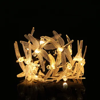 

4M 20 Dragonfly Energy Saving Solar Fairy LED String Light Lamp Outdoor Lighting Strings Party Garden Decoration
