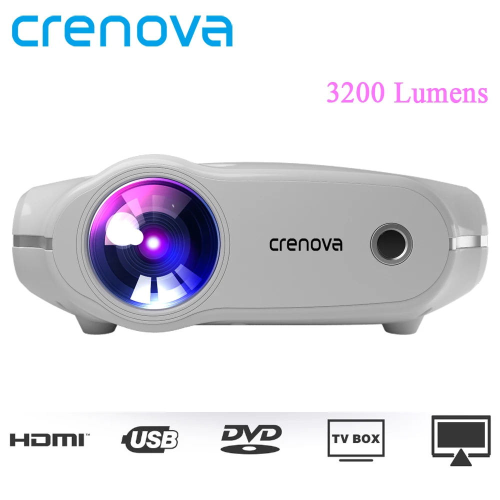 CRENOVA XPE498 New Portable Projector For Full HD 4K*2K 3200 Lumens Home Theater Movie Beamer Android 7.1.2OS Proyector