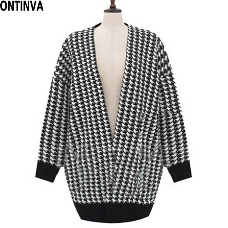 women sweater knitted cardigan new tops for woman green and black ...