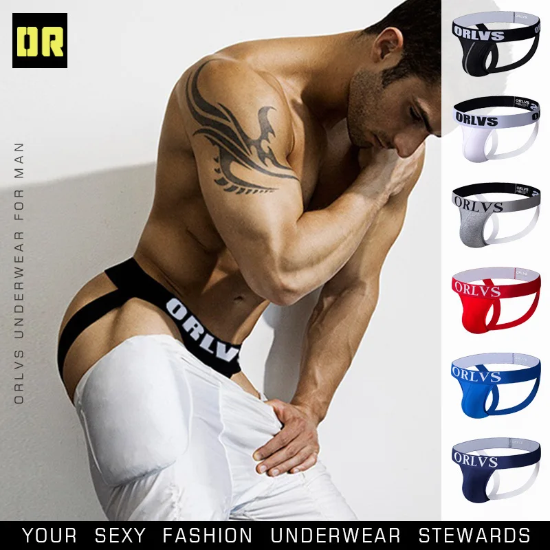 

ORLVS Brand Gay Men Underwear ORLVS Jockstrap Sexy Gay Men Underwear Thong Men G String Men Thong Homme Tanga Jockstrap