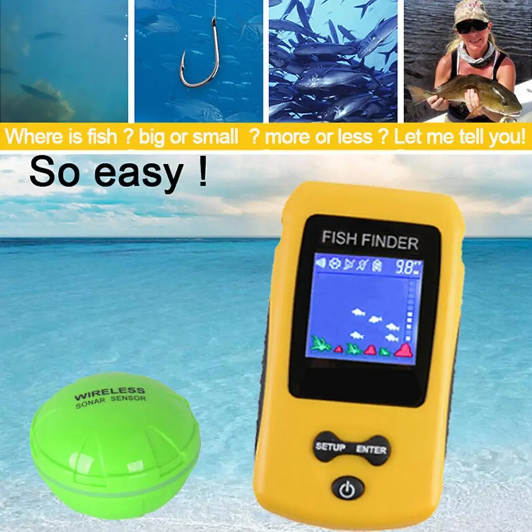 

Sonar Frequency Wireless Fish Locator Underwater Fishing Finder Alarm