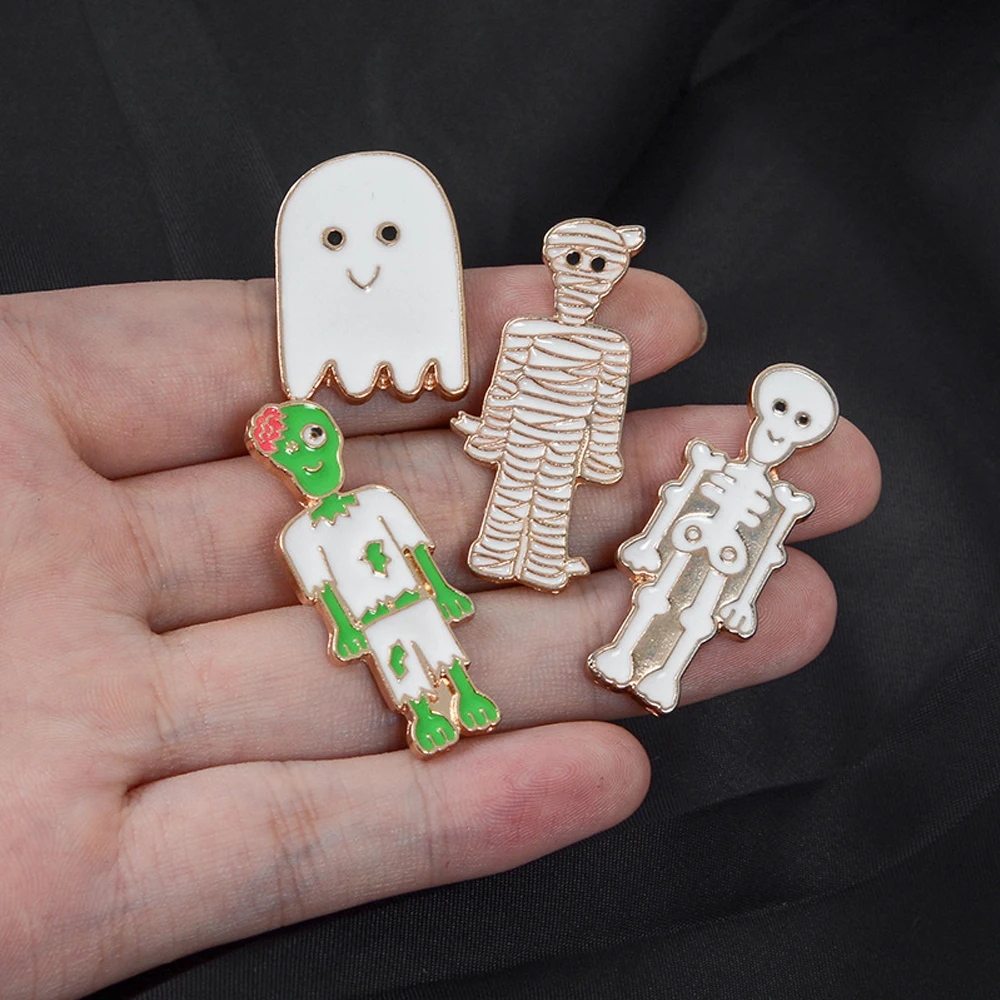 

Skeleton Zombie Skull Ghost Soft Enamel pins Brooches for men women Hat Bag Jackets Accessories Lapel Pin for Her Him Punk Dark