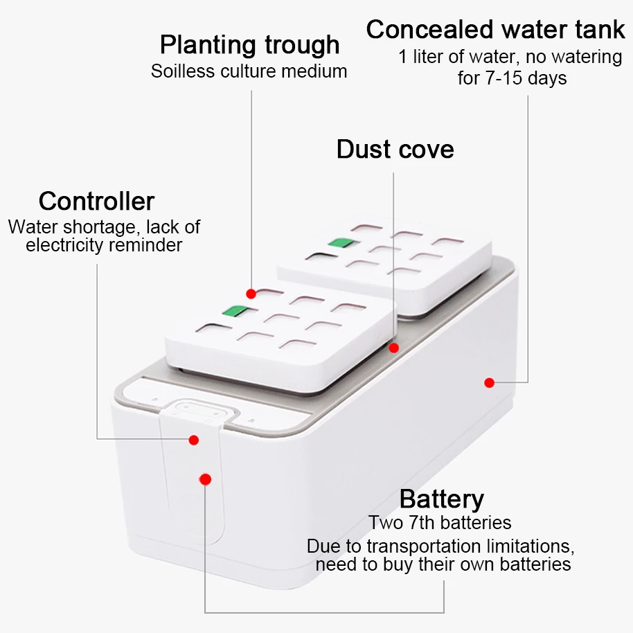 Battery Soilless Cultivation Plant Seedling Grow Kits Hydroponic Grow Kit Planting Sites Garden Plant System Vegetables Tool Box