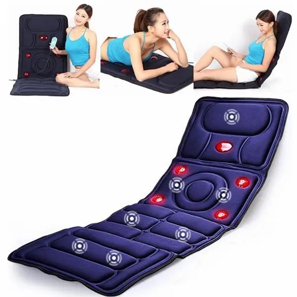 Массажер для тела, инфракрасный массаж, уменьшение жира в спине, матрас, подушка, вибрация, массажер для тела, расслабляющий, для тела, 110 V-220 V - Цвет: Синий