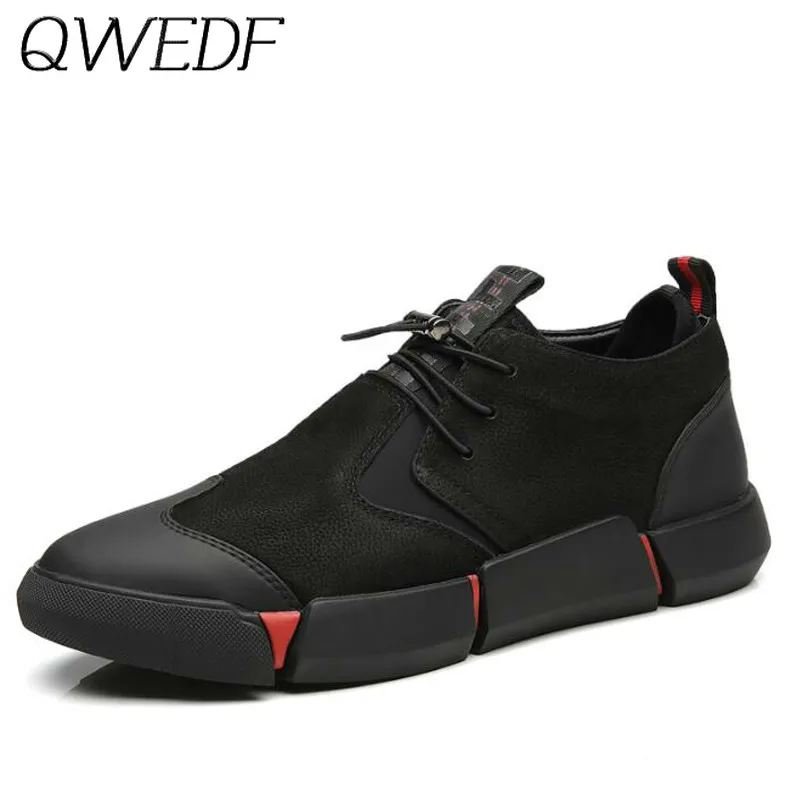 QWEDF جديد العلامة التجارية عالية الجودة جميع أسود الرجال جلد حذاء كاجوال الأزياء تنفس أحذية رياضية الأزياء الشقق كبيرة زائد حجم MJ-90 QWEDF جديد العلامة التجارية عالية الجودة جميع أسود الرجال جلد حذاء كاجوال الأزياء تنفس أحذية رياضية الأزياء الشقق كبيرة زائد حجم MJ-90
