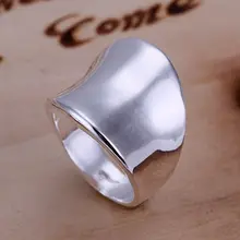 Hurtownie srebrny pozłacany pierścień biżuteria pierścień kciuka SMTR052 tanie tanio CN (pochodzenie) Miedziane Unisex Metal TRENDY Obrączki ślubne PLANT LKNSPCR052 Ustawienie napięcia moda Na imprezę