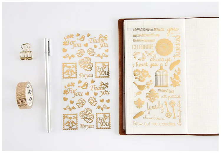 XINAHER винтажные золотые животные бумажные наклейки посылка DIY Дневник украшения наклейки альбом Скрапбукинг