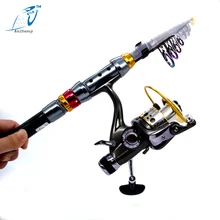 2018 New 99% Carbon Telescopic Fishing Rod with10BB Spinning reel Aluminium Alloy Reel Pole Rod Combos Kit Set 1.8m-3.6m