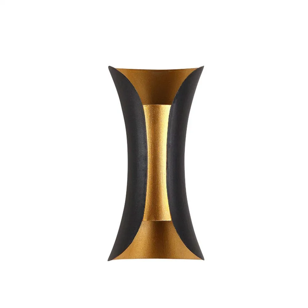 

Outdoor Wall Sconce Lighting with LED 10W Up Down Light Source and Aluminum Waterproof for Garden Deco Outer Black Inner Gold