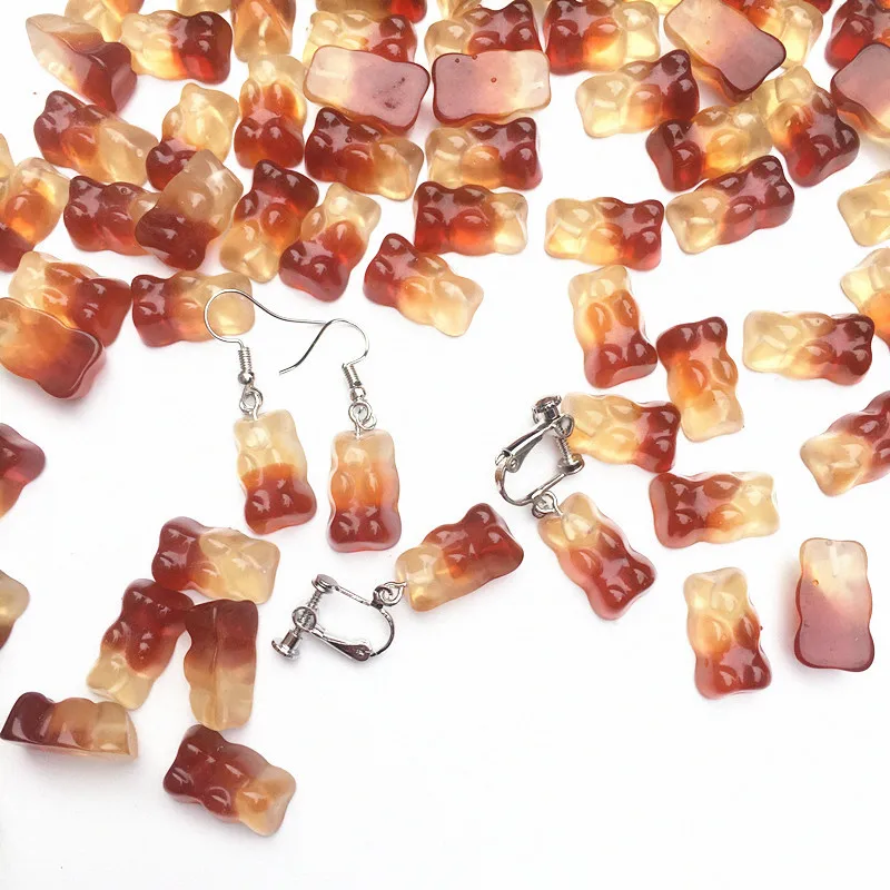 

Mini Cola Flavor Soda Bear Bear Earrings Soft Candy Resin Cute Unique Funny Personality Ear Jewelry for Women Fashion Bohemian