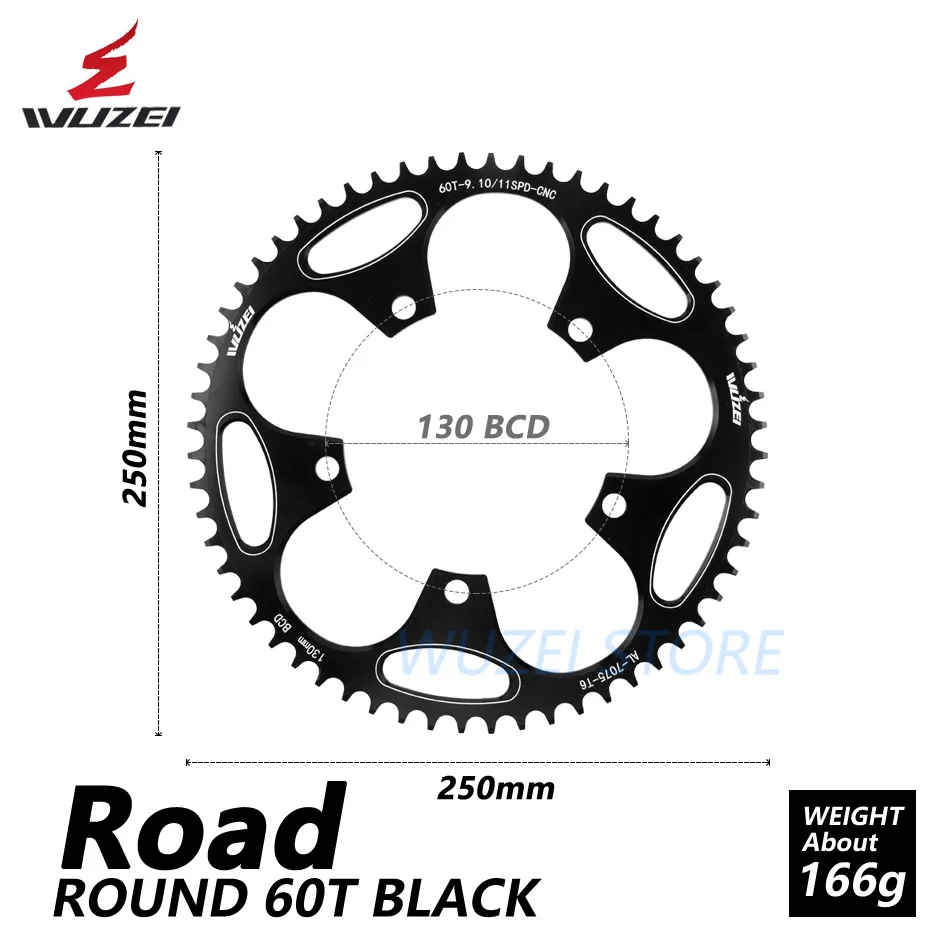 Wuzei 130 BCD круглый дорожный велосипедная Звездочка 50/52/54/56/58/60T сплав звездочка цепной передачи дорожный складной велосипед цепи колеса для Shimano