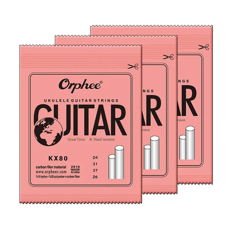 Orphee KX80 Professional Clear Nylon White Carbon Fiber Ukulele Strings