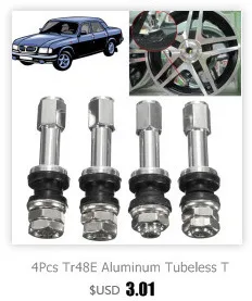 4 шт. Tr48E алюминиевый бескамерный клапан для шин TPMS, автомобильный металлический прямой клапан с отверстием, автомобильные внешние аксессуары