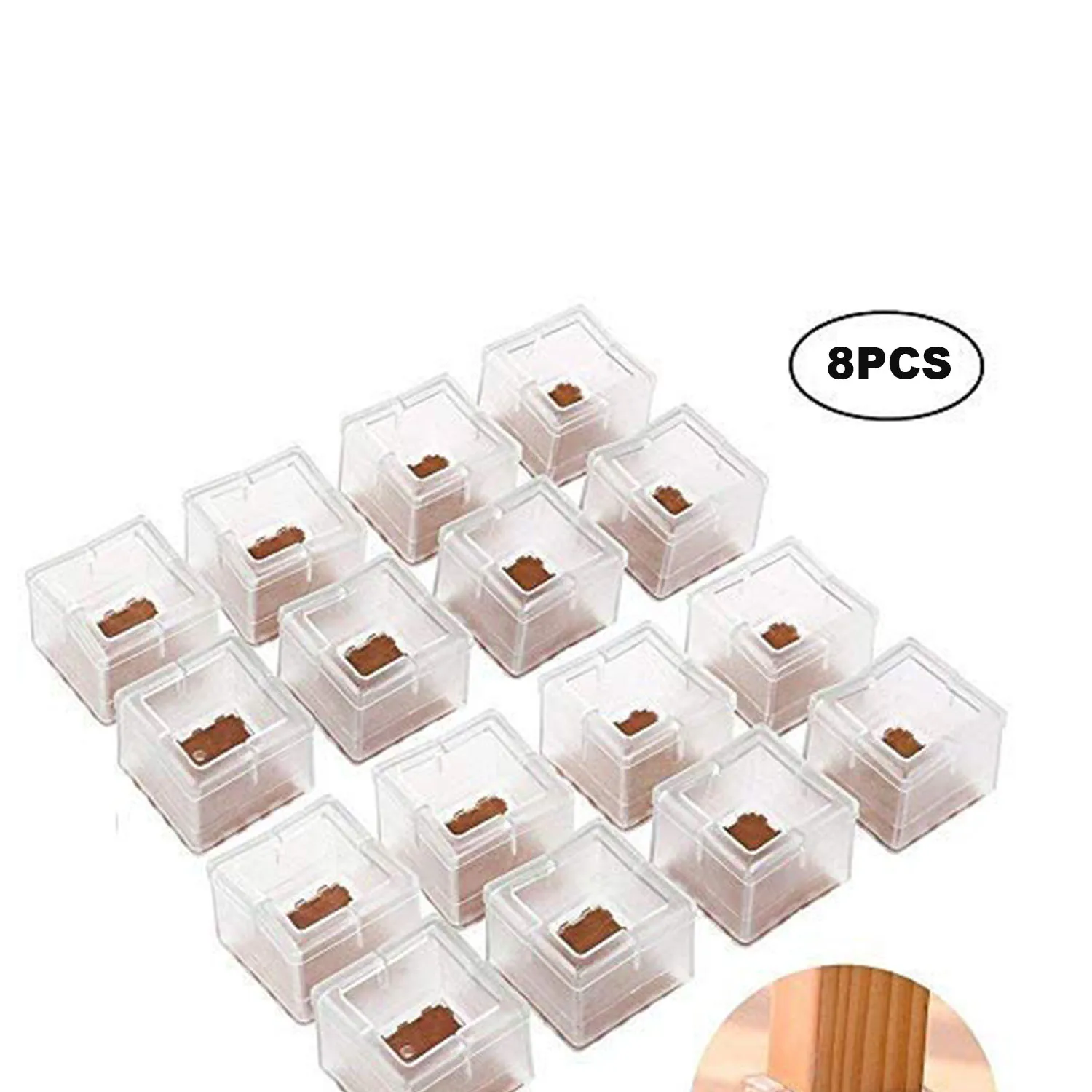 Chair Leg Floor Protectors 8pcs Transparent Clear Silicone Table Furniture Feet Tips Covers Caps Felt Pads | Электроника