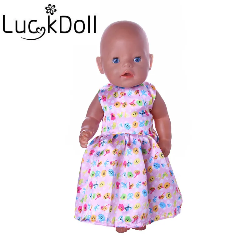 Luckdoll Pink Baby Born Doll Clothes For 43cm Baby Born Doll Zapf &18inch American Doll Clothes Accessories Girls Best Gift n769 american-doll-clothes