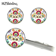 Новые польские народные зажимы и набор запонок польские народные Зажимы для галстука художественные запонки с фотографией стеклянные манжеты ручной работы подарки для мужчин CT-0061