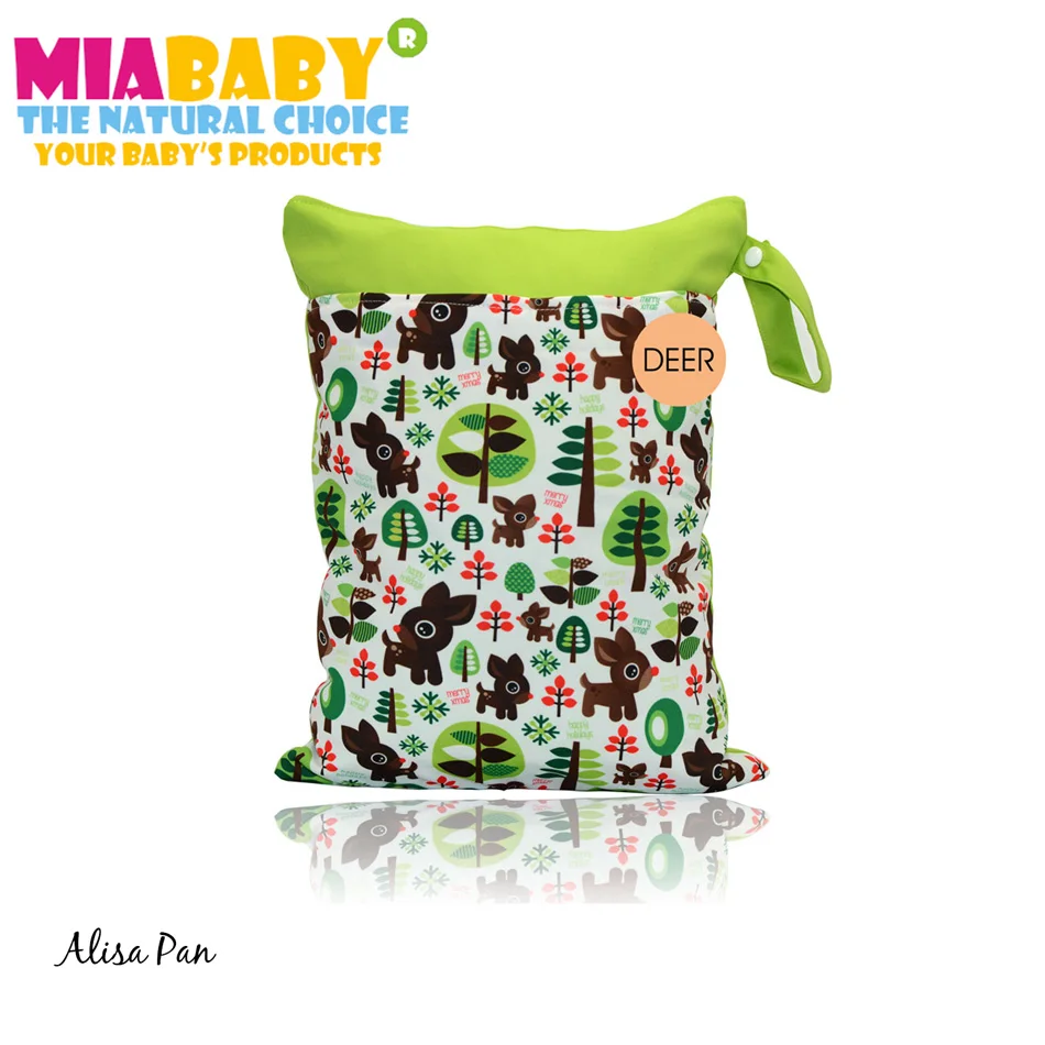 Miababy два кармана Wetbag, мешок для подгузников, двойная молния с ручкой 40x29,5