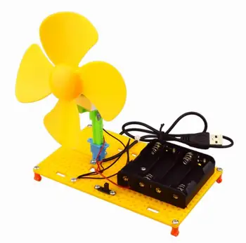 

USB Dual-use Electric Fan Creative Inventions Scientific Experimental Materials Assembly Model Educational Toys