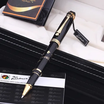 

Picasso Pimio 926 Luxury Black and Gold Roller Ball Pen with Original PU Gift Box Ballpoint Pens Smooth Writing Stationery