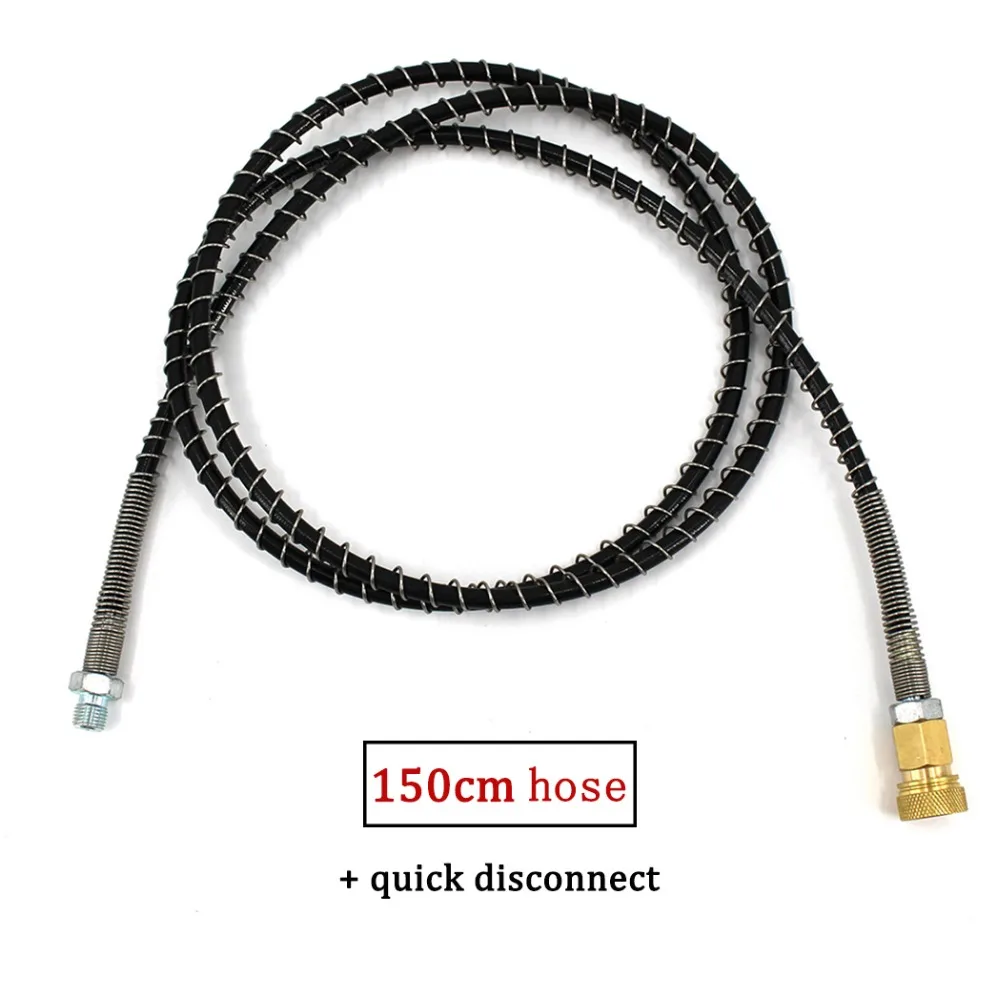 

Paintball High Pressure Hose with Spring Wrapped 150cm Long for Pneumatics Equipment Air Refilling M10*1 x M10*1 Male Thread