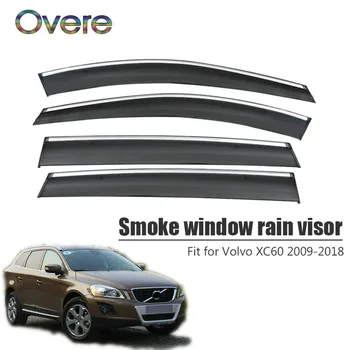 melhor Overe 4 Pçs/1 Conjunto Janela De Fumaça Chuva Viseira Para Volvo Xc60 2009-2013 2014 2015 2016 2017 2018 Abs Toldos Abrigos Acessórios