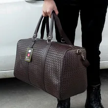 Waterproof Travel Bag Large Capacity Men Hand Luggage Duffle PU Leather Handbag Multifunction Business Shoulder Bag Bolsos B018