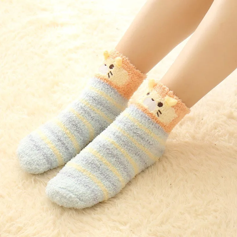 [COSPLACOOL] зимние милые носки для подарков на Рождество для женщин мультфильм животное лось Meias узоры в виде овцы, панды забавные носки теплые Kawaii Sox Calcetines - Цвет: 10