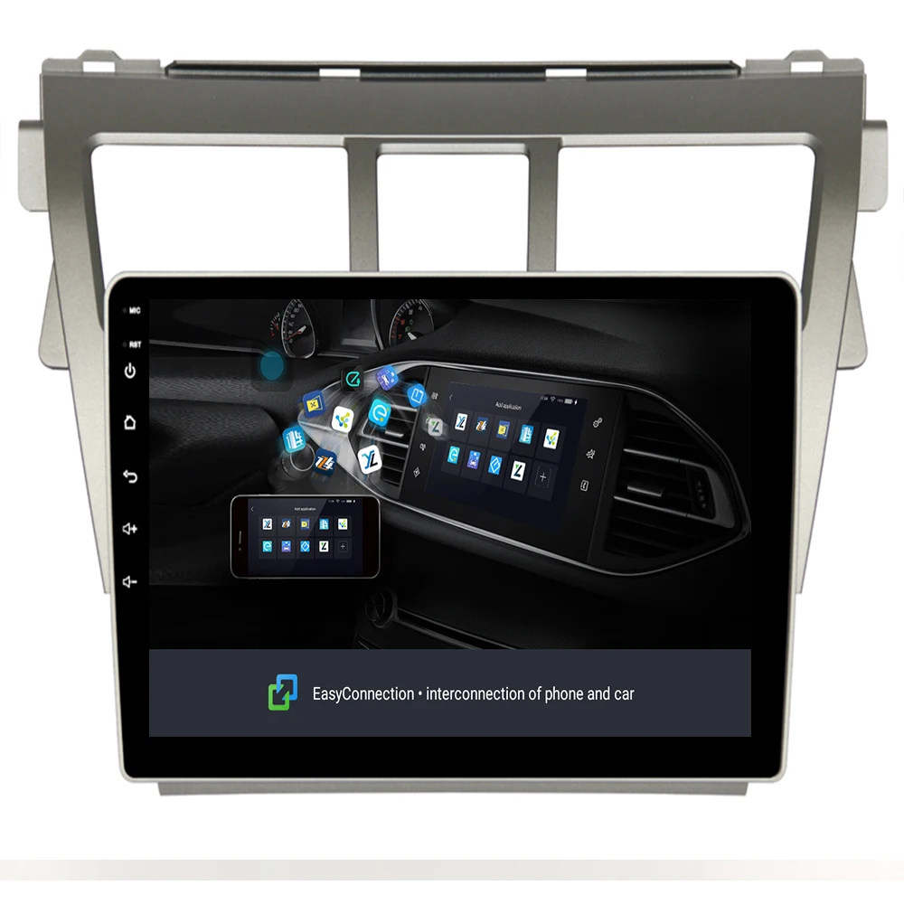 Sale 9inch 2.5D Android9.1 car dvd Multimedia player GPS for Toyota Vios Yaris Belta CAR gps navigation Radio Stereo recorder BT WIFI 4