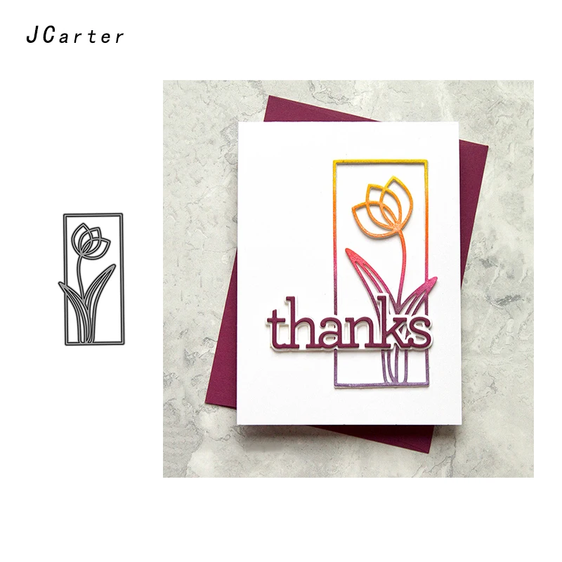 

JCarter A Thanks Flower Metal Cutting Dies Stencils Scrapbooking DIY Embossing Folder Paper Cards Maker Handmade Album Crafts