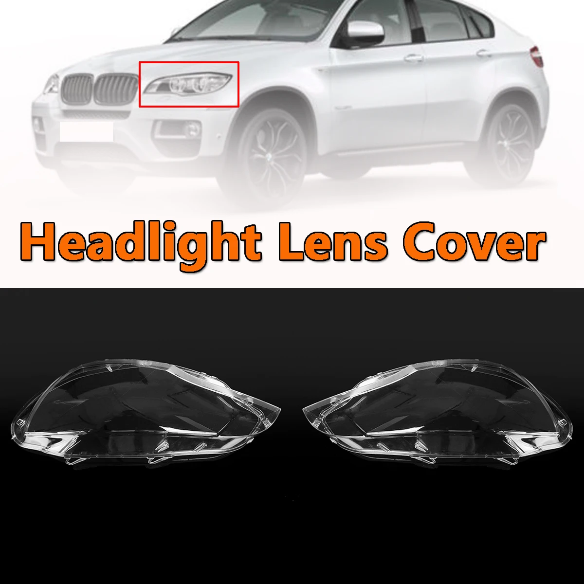 Clear Headlight Headlamp Lens Cover In Shell Head Lamp Cover Left/Right