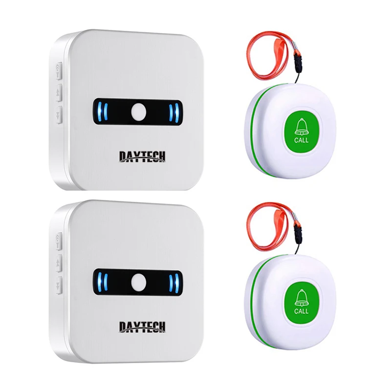 

DAYTECH Wireless Coaster Pager Caregiver Pager Calling System Call Buttons Emergency Buzzer Elderly Patient Personal Home Alert