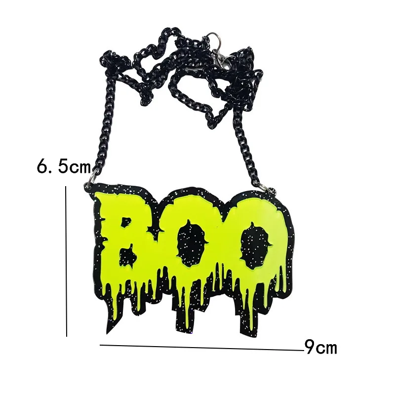 Модное, сексуальное, цветное, блестящие буквы, акриловое ожерелье s для женщин, длинная сука, Senpai Boo, Кукольное ожерелье, подвеска, ювелирное изделие N18013 - Окраска металла: Boo