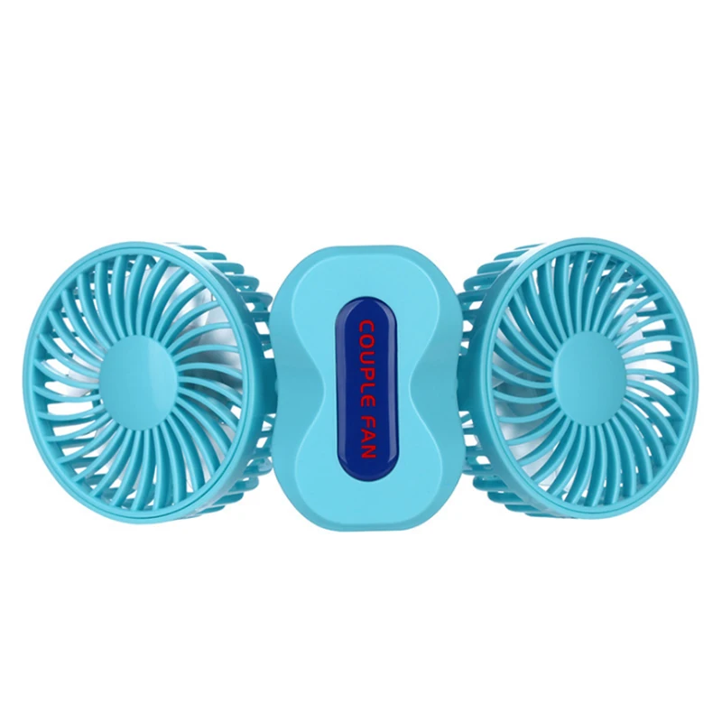 Portátil parejas Ventilador recargable batería de aire acondicionado 2 motores de Ventilador ventiladores Mini Ventilador del escritorio del USB Ventilador eléctrico con 5 hojas