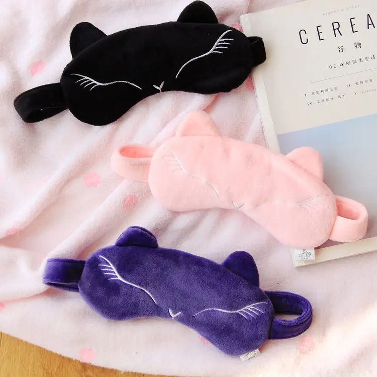 

eyes care tool 1 piece Cute Cartoon Fox Sleep Mask Travel Relax Sleeping Aid Blindfold Ice Cover Pink Massage Breathable Mask